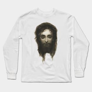 Veronica Veil Shroud Jesus Face Crown of Thorns Long Sleeve T-Shirt